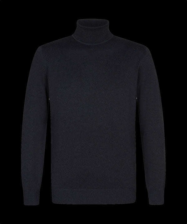 Zwarte geribde coltrui